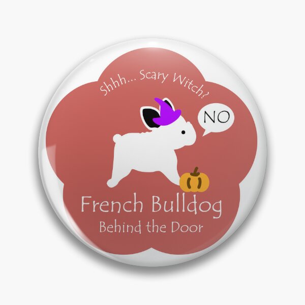 Item preview, Funny French Bulldog Scary Witch Behind the Door Burnt Orange Base designed and sold by Na7nasColorShop.