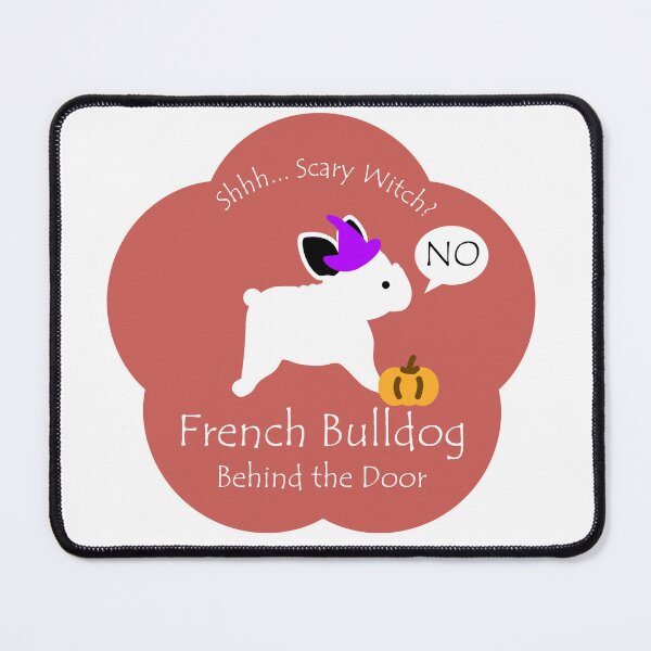 Item preview, Funny French Bulldog Scary Witch Behind the Door Burnt Orange Base designed and sold by Na7nasColorShop.