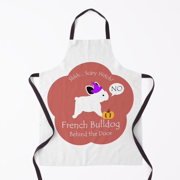 Item preview, Funny French Bulldog Scary Witch Behind the Door Burnt Orange Base designed and sold by Na7nasColorShop.