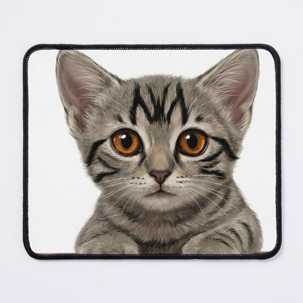 Item preview, ​Cute Tabby Kitten Pencil Sketch Digital Art designed and sold by Artgirldhanya.