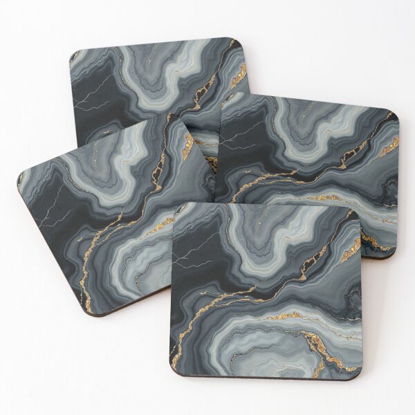 Item preview, Luxurious Black Gold Marble Agate Pattern designed and sold by IntelliMindDesigns.