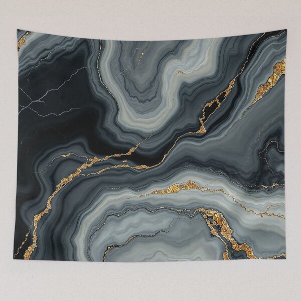 Item preview, Luxurious Black Gold Marble Agate Pattern designed and sold by IntelliMindDesigns.
