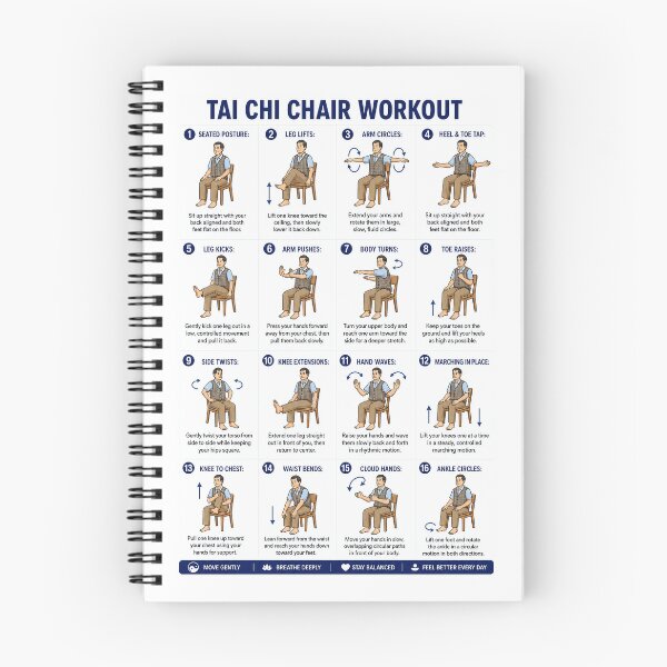 Item preview, Tai Chi Chair Workout Chart For Senior, Tai Chi Exercise Chart For Senior designed and sold by DebraGiftShop.