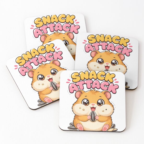 Item preview, Snack Attack Cute Kawaii Hamster Saying designed and sold by BoosterShop.