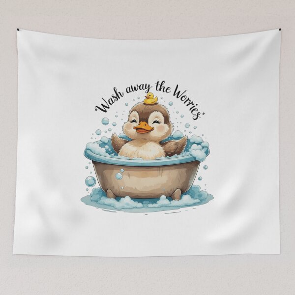 Item preview, Wash Away The Worries Cute Duck Mental Health Self Care Watercolor designed and sold by AQUILAKREO.