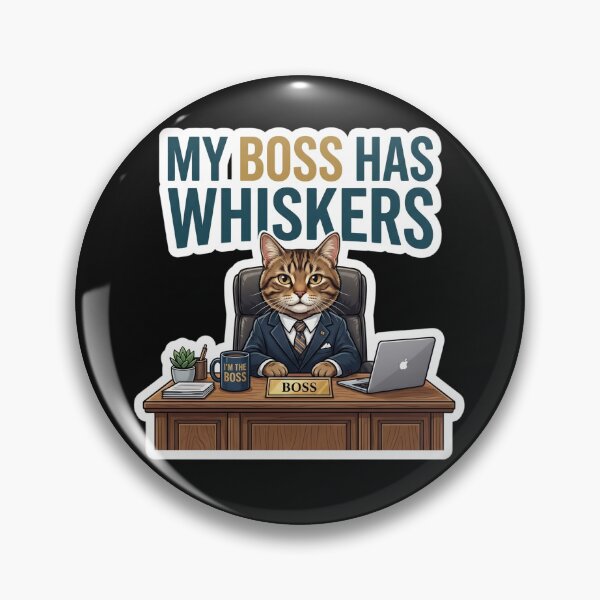 Item preview, My Boss Has Whiskers Funny Cat Lover Design designed and sold by Pixel Analytics.