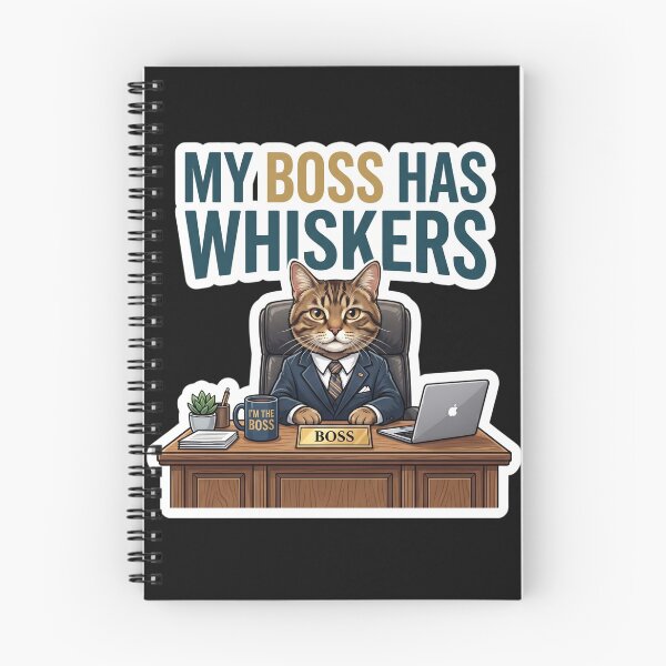 Item preview, My Boss Has Whiskers Funny Cat Lover Design designed and sold by Pixel Analytics.