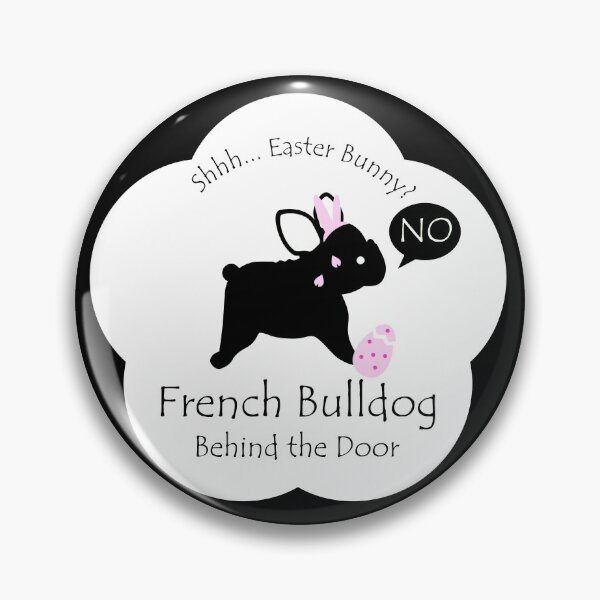 Item preview, Funny French Bulldog Easter Bunny Behind the Door White Base designed and sold by Na7nasColorShop.