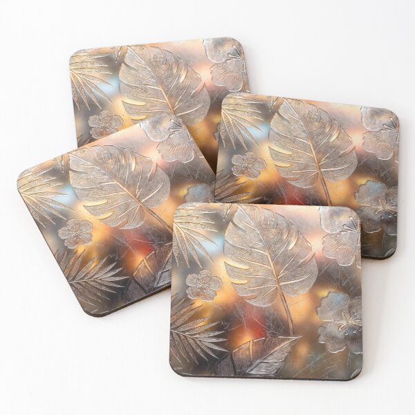 Item preview, Iridescent Holographic Tropical Floral Art designed and sold by IntelliMindDesigns.