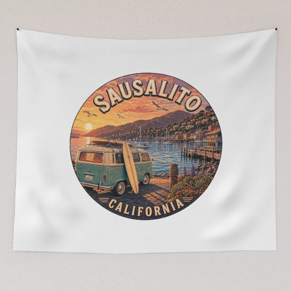 Item preview, Sausalito California: Vanlife Bay View Badge  designed and sold by CircinusStore.
