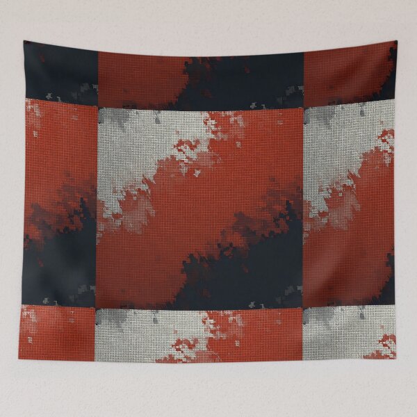 Item preview, Modern Abstract Grid | Red Blue Geometric Wall Art designed and sold by Shirdon2.