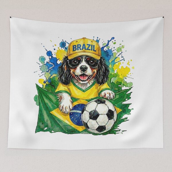 Item preview, Cavalier King Charles Spaniel Tri World Cup Brazil Suppawter designed and sold by The Suppawters.