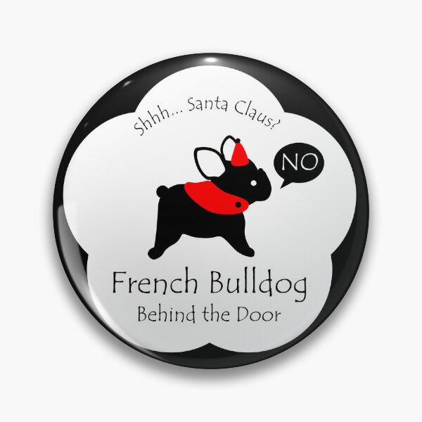 Item preview, Funny French Bulldog Santa Claus Behind the Door White Base designed and sold by Na7nasColorShop.