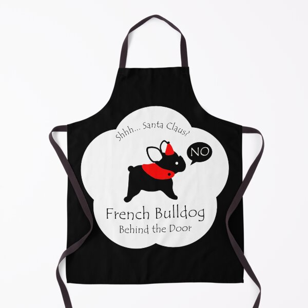 Item preview, Funny French Bulldog Santa Claus Behind the Door White Base designed and sold by Na7nasColorShop.