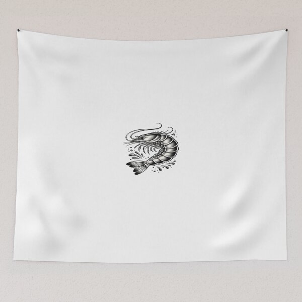 Item preview, Elegant Monochrome Shrimp Illustration designed and sold by Artisan Finds Online.