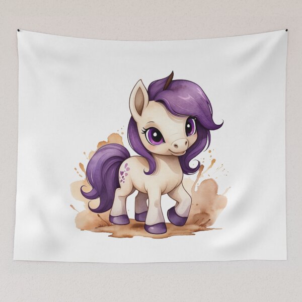 Item preview, Cute Kawaii Pony with Purple Mane. designed and sold by NewtBoo.