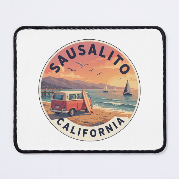 Item preview, Sausalito California: Vanlife Sunset Badge designed and sold by CircinusStore.