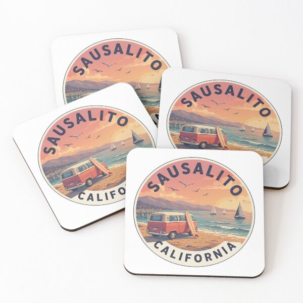 Item preview, Sausalito California: Vanlife Sunset Badge designed and sold by CircinusStore.