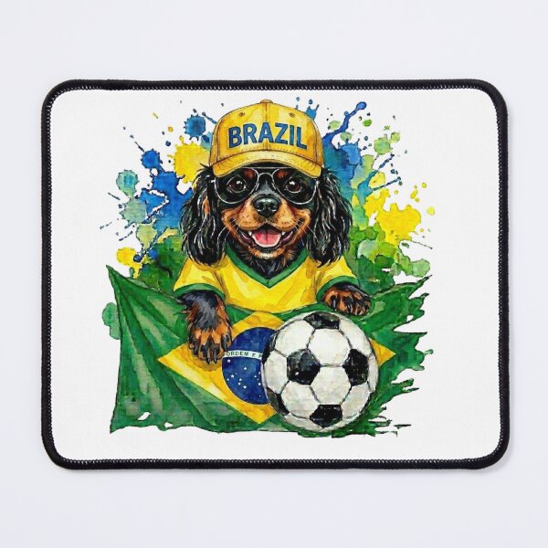 Item preview, Cavalier King Charles Spaniel Black and Tan World Cup Brazil Suppawter designed and sold by The Suppawters.