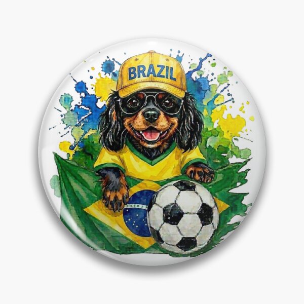 Item preview, Cavalier King Charles Spaniel Black and Tan World Cup Brazil Suppawter designed and sold by The Suppawters.