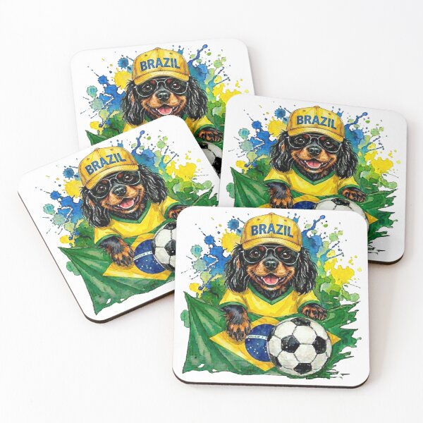 Item preview, Cavalier King Charles Spaniel Black and Tan World Cup Brazil Suppawter designed and sold by The Suppawters.
