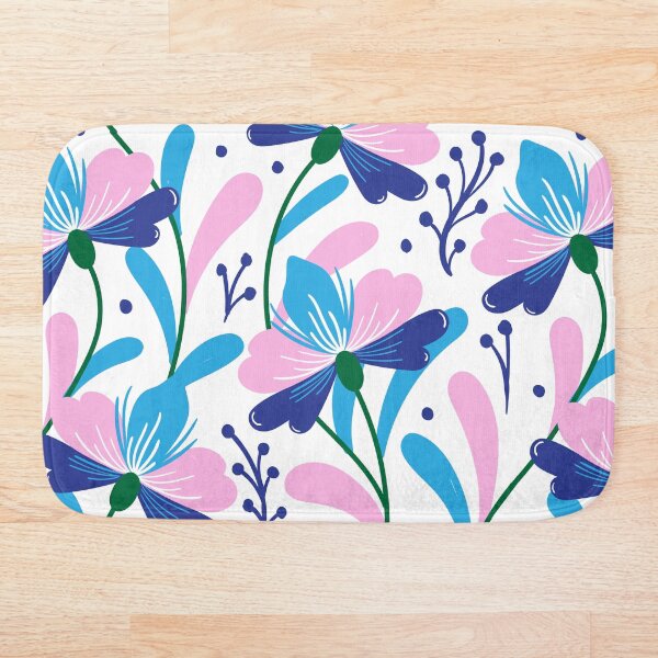Aperçu de l'œuvre Fleurs printanières roses et bleues créée et vendue par Gradasee.