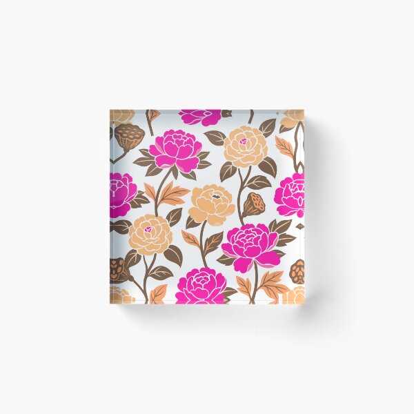 Item preview, Retro Bold Peonies and Camellias Flowers Seamless Pattern  designed and sold by DiNata.