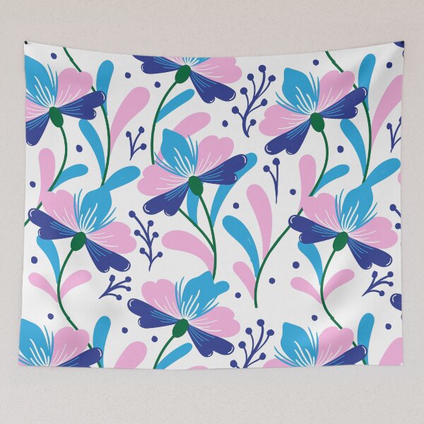 Item preview, Pink And Blue Spring Flowers designed and sold by Gradasee.