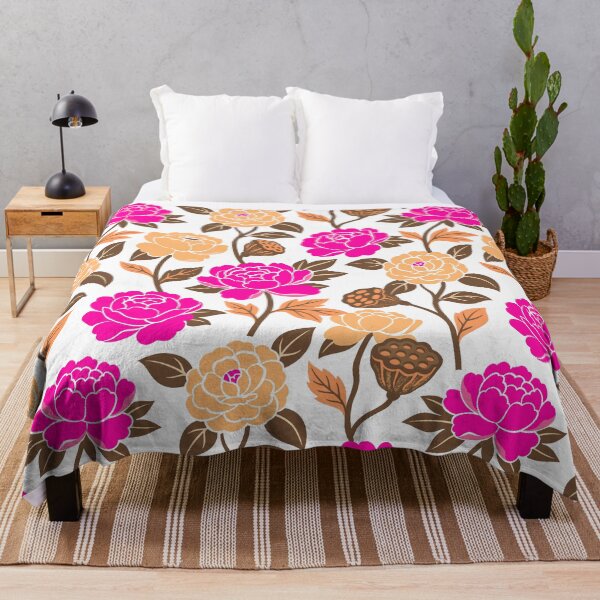 Item preview, Retro Bold Peonies and Camellias Flowers Seamless Pattern  designed and sold by DiNata.