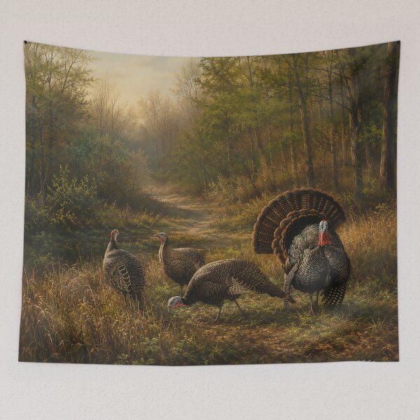 Artikelvorschau, Wildtruthähne im Herbstwald entworfen und verkauft von TammyHunterArt.