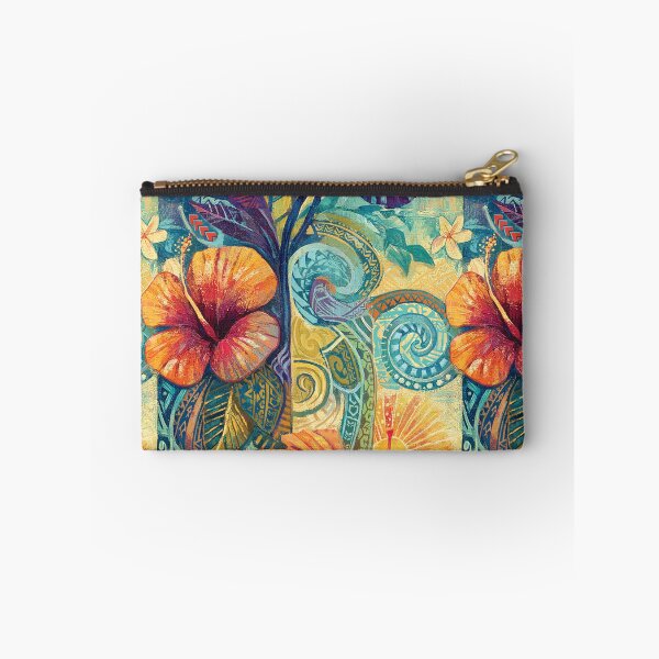 Item preview, Hawaiian Sunset Hibiscus Art - Tropical Tribal Fine Art designed and sold by sunnthreads.