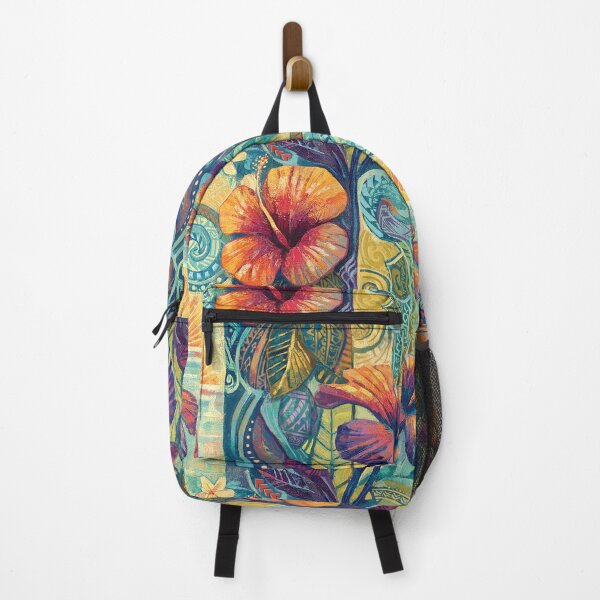Item preview, Hawaiian Sunset Hibiscus Art - Tropical Tribal Fine Art designed and sold by sunnthreads.