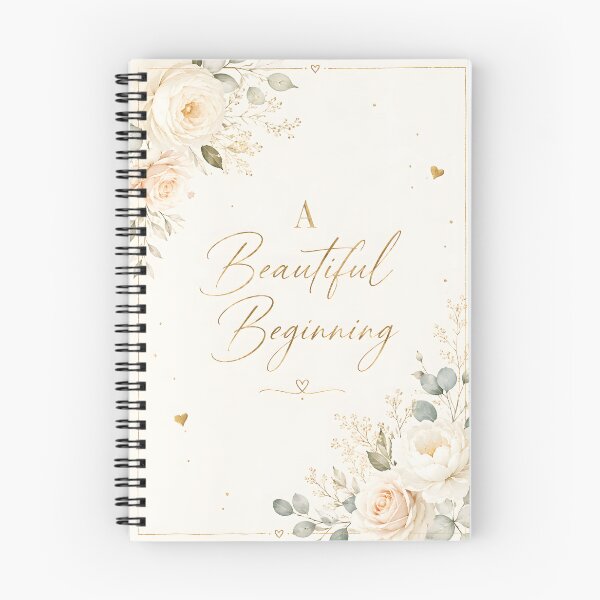 Item preview, A Beautiful Beginning – Elegant Floral Wedding Quote designed and sold by blankTeeShirt.