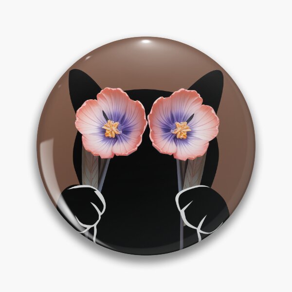 Item preview, Peekaboo Black Cat Holding Flowers designed and sold by PurrfectHome.