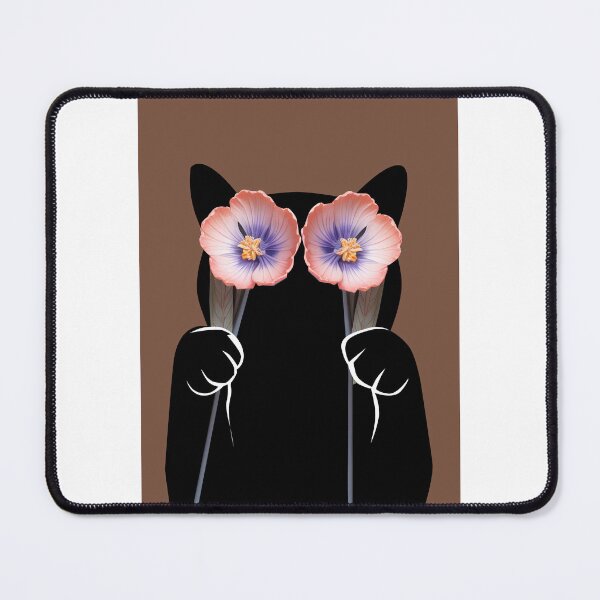 Item preview, Peekaboo Black Cat Holding Flowers designed and sold by PurrfectHome.