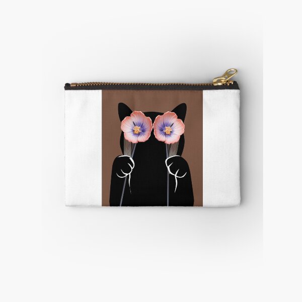 Item preview, Peekaboo Black Cat Holding Flowers designed and sold by PurrfectHome.