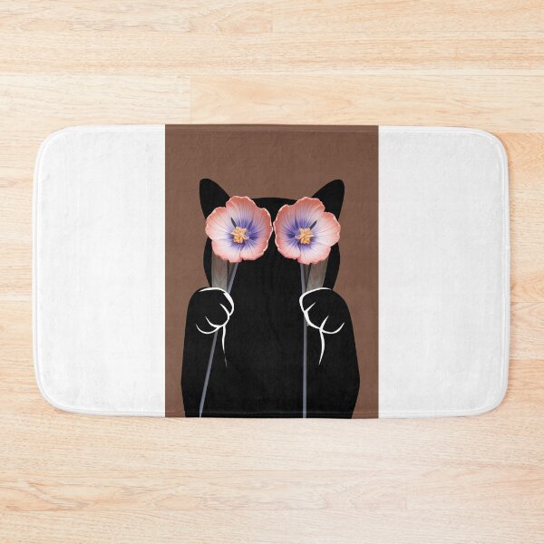 Item preview, Peekaboo Black Cat Holding Flowers designed and sold by PurrfectHome.