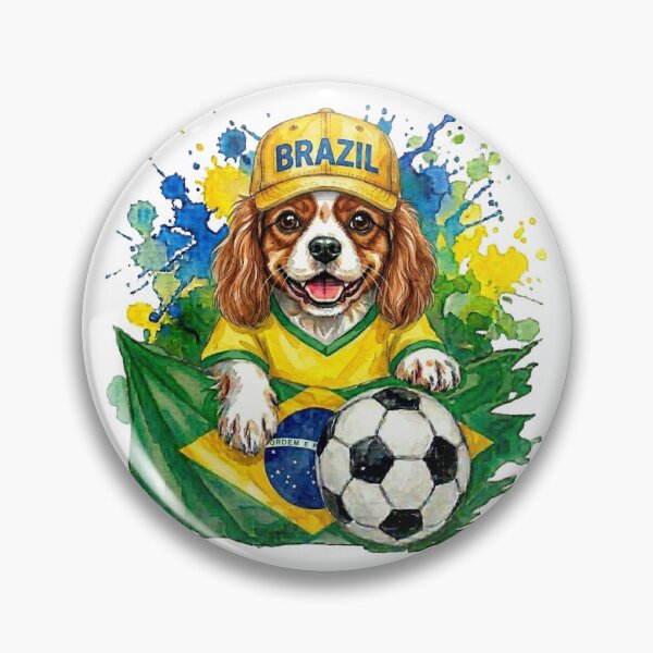 Item preview, Cavalier King Charles Spaniel Blenheim World Cup Brazil Suppawter designed and sold by The Suppawters.