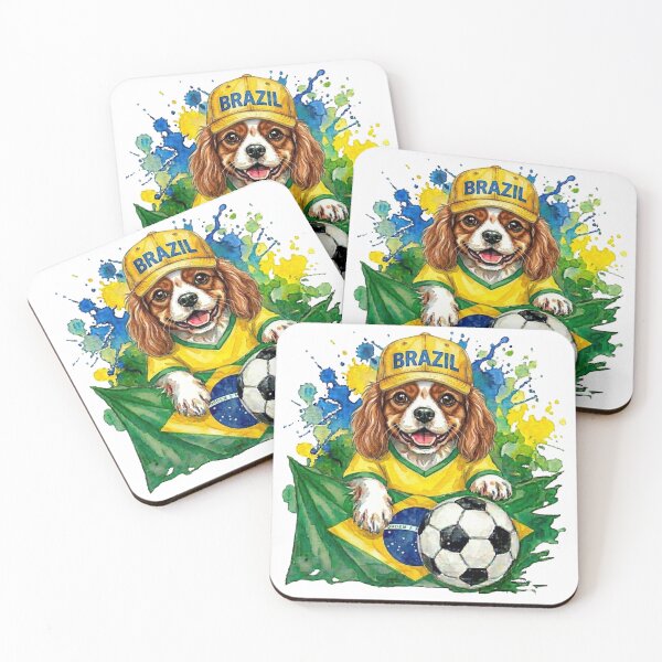 Item preview, Cavalier King Charles Spaniel Blenheim World Cup Brazil Suppawter designed and sold by The Suppawters.