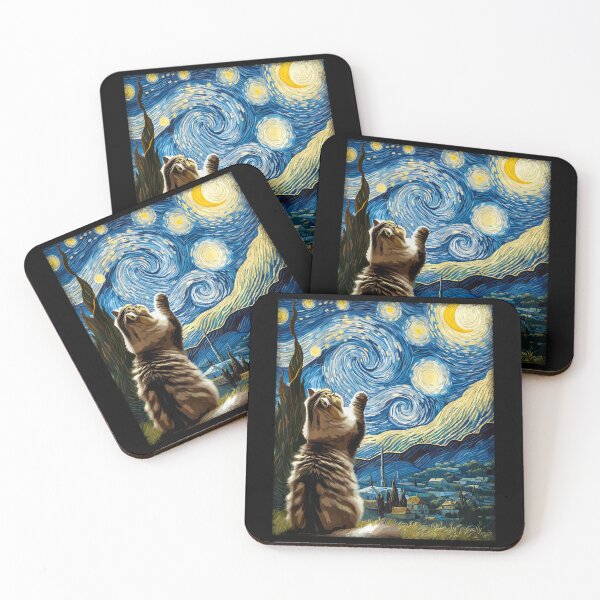 Item preview, Van Gogh Starry Night Style Artistic Persian Cat  designed and sold by Littermin.