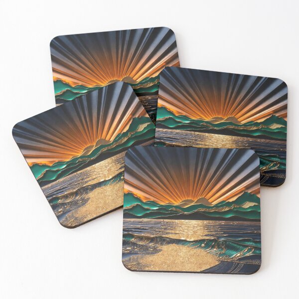 Item preview, Epic Sunset Mountain Path Radiant Sun Art designed and sold by IntelliMindDesigns.