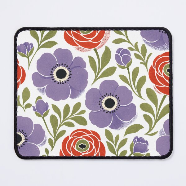 Item preview, Retro Textured Anemones and Ranunculus Flowers Seamless Pattern designed and sold by DiNata.