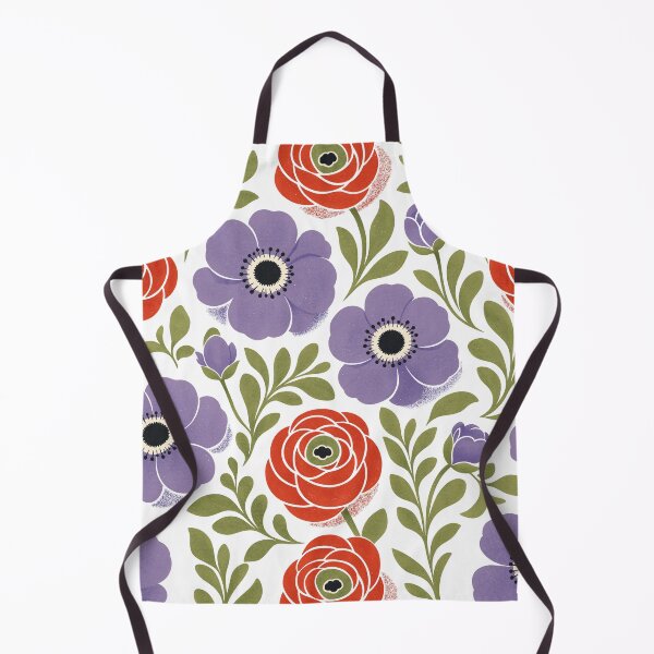 Item preview, Retro Textured Anemones and Ranunculus Flowers Seamless Pattern designed and sold by DiNata.