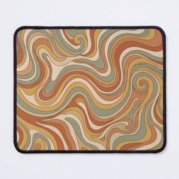Item preview, Retro Groovy 70s Psychedelic Wavy Line Art Pattern Desk Mat designed and sold by BCW.
