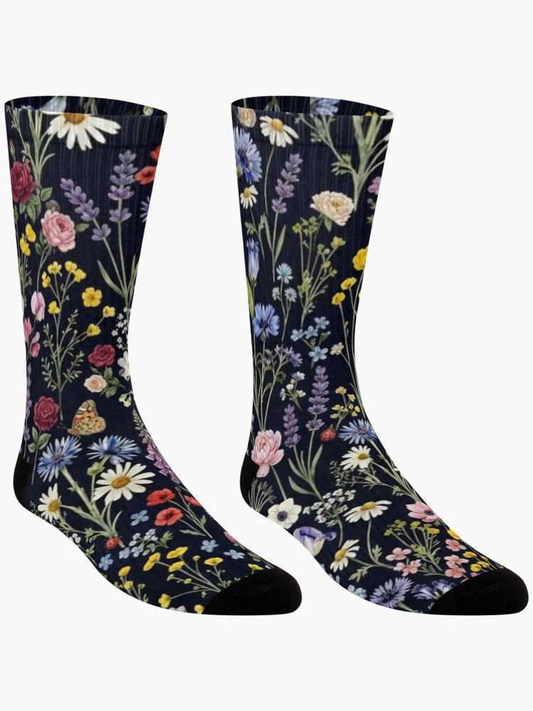 Thumbnail 3 of 5, Socks, Flower pattern designed and sold by Differenceee.