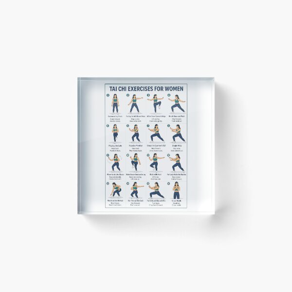 Item preview, Tai Chi Exercises For Women, Tai Chi Exercises Chart Gift For Mom Grandma, Tai Chi Workout Chart, Tai Chi Exercises For Seniors designed and sold by Stewar-ArtCool.