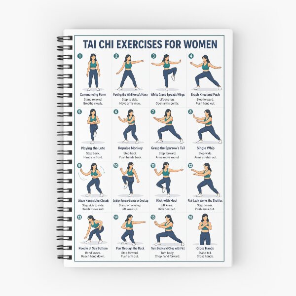 Item preview, Tai Chi Exercises For Women, Tai Chi Exercises Chart Gift For Mom Grandma, Tai Chi Workout Chart, Tai Chi Exercises For Seniors designed and sold by Stewar-ArtCool.