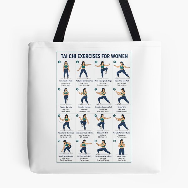 Artikelvorschau, Tai-Chi-Übungen für Frauen, Tai-Chi-Übungsplan als Geschenk für Mama und Oma, Tai-Chi-Trainingsplan, Tai-Chi-Übungen für Senioren entworfen und verkauft von Stewar-ArtCool.