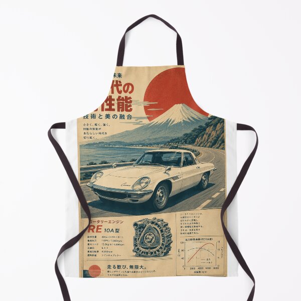 Aperçu de l'œuvre Voiture de sport japonaise rétro de luxe, coupé rotatif blanc ivoire, style minimaliste, affiche créée et vendue par Traceursniper.