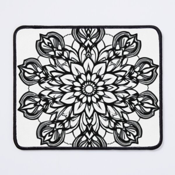 Item preview, Lotus Mandala Mandala Line Art - Modern Graphic Ar designed and sold by QuirkThreadsCo.